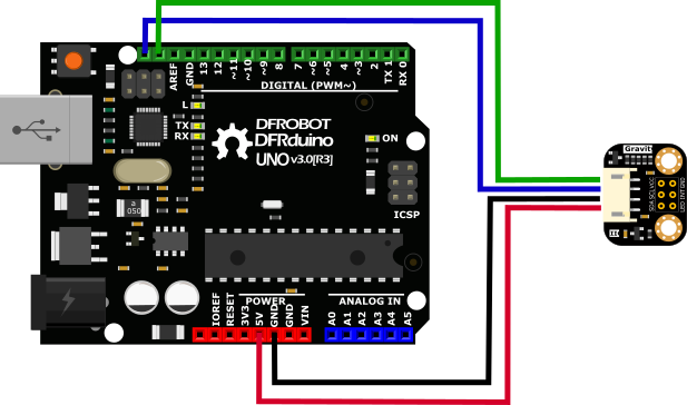 TCS34725 RGB Color Sensor For Arduino Connection Diagram -DFRobot