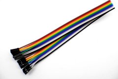 10 pin Female/Female Jumper Wires 2.54mm RM 300mm Länge