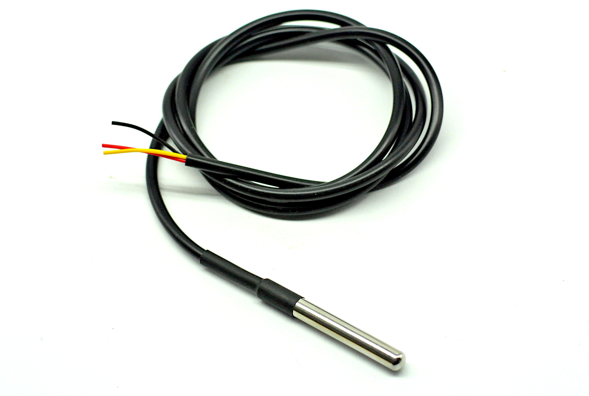 DS18B20 Wasserdichter Temperatur Sensor 1m Kabel - zum Schließen ins Bild klicken
