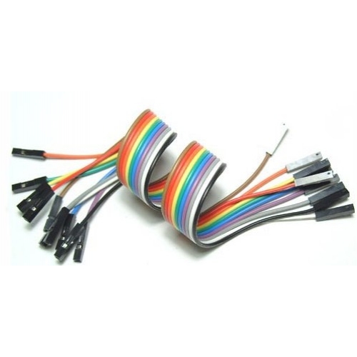 10 pin Female/Female Jumper Wires 2.54mm RM 200mm Länge - zum Schließen ins Bild klicken